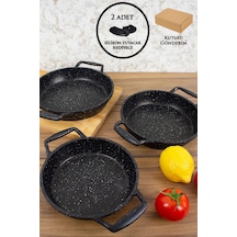 Esivitalia Essenso Döküm Granit 3'lü Sahan 18-20-22 Cm Siyah