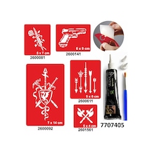 Hint Kınası Ve Şablonla Geçici Dövme Yapma Seti Set 38