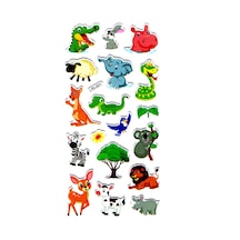 Sticker Kabartmalı Stiker Defter Planlayıcı Etiket Lrı001 -17x9 Cm- Neşeli Hayvanlar
