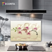Decorita Krem Orkide | Cam Ocak Arkası Koruyucu | 40cm x 60cm