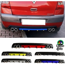 Renault Megane 2 Uyumlu Sd Yuvarlak Egzozlu Mavi Difüzör Difizör Çiftli Egzoz Arka Ek 2002-2009