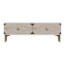 Tsa1297btg - Alfa Tsa120 Tv Stand, Tv Sehpası, Tv Ünitesi Beyaz - Traverten - Gold 120cm
