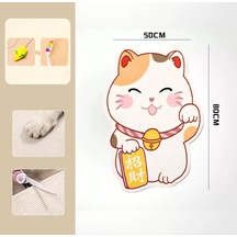 Duvara Yapışan Desenli Kedi Tırmalama Tahtası Çizilmeye Dayanıklı Tırmalama Pedi Şanslı Kedi