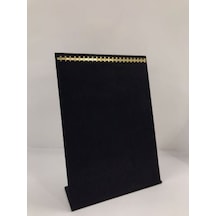 Ayaklı süet kaplama zincir tesbih sergileme tablası (22li) Siyah