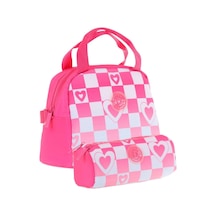 Kaukko Nature Kız Çocuk Beslenme Çantası K9063 Ve Kalemlik K2699 Seti Mavi - Pembe
