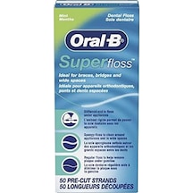 Oral-b Super Floss Önceden Kesilmiş Teller Diş İpi, Nane, 50 Adet