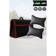 Lada 2107 Uyumlu Bagaj Çantası Koltuk Yastığı Siyah Renk Lüks Model