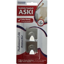 Kendinden Yapışkanlı Kare Krom 2li Askı Vodaseal Krom