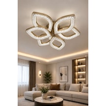 Yonca Model Eskitme Kumandalı 6"lı Ledli 3 Renk Modu Kristal Salon Mutfak Yatak Çocuk Odası Avize