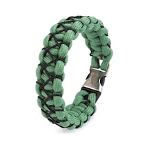 Ince Işlemeli Yeşil Paracord Bileklik Çınar Extreme Çok Renkli