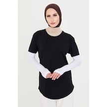 Hürrem Bone Beyaz Tesettür Parmak Geçmeli Kolluk Viskon Düz 1024 42 Beyaz