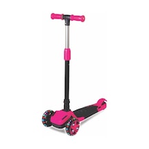 Tulpar Scooter Katlanabilir Led Işıklı Silikon Tekerli 4 - 6 Yaş Max. 40 Kg Kapasiteli Pembe