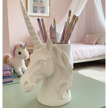 Unicorn Tasarımlı Dekoratif Kalemlik Ve Makyaj Fırçası Düzenleyici - Estetik Masaüstü Organizer