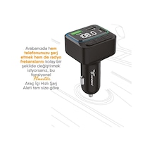 45w Turbo Şarjlı Bluetooth Fm Transmitter + Usb Flash Destekli