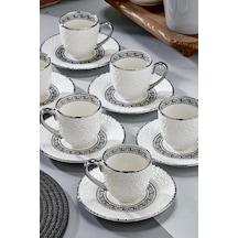 Cooker Aristona 6 Kişilik 180 Ml Porselen Duble Çay Ve Kahve Fincan Takımı Ckr3809 Gümüş