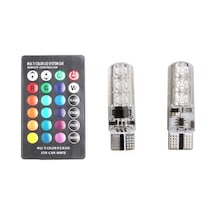 12 Led Rgb T10 Kumandalı Çakarlı Park Ampülü Aydınlatma