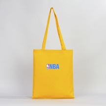 Nba Logo Sarı Gabardin Bez Çanta