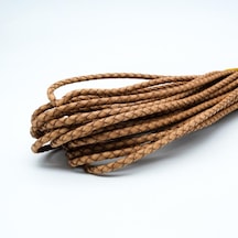 Paracord Aksesuar Bileklik Ve Hobi Hakiki Deri Tüp Örgü 1 Metre Bej
