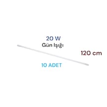 10 Adet 20 Watt 120 Cm Led Floresan Plastik Gün Işığı