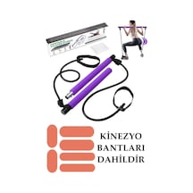 Pilates Bar Reformer Kinezyo Tape Isıl Bantlı Egzersiz Çubuğu Kopmaz Lastikli Lowbody Karışık