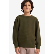 Defacto Erkek Çocuk Bisiklet Yaka Triko Kazak G4608a825cwkh438 Haki-kh438