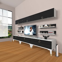 Decoraktiv Eko 8y Mdf Gold Tv Ünitesi Tv Sehpası Beyaz - Siyah