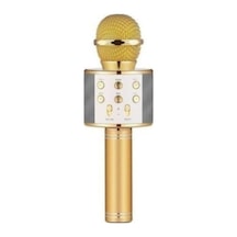 Karaoke Mikrofon Dahili Hoparlörlü Usb Flash Destekli Ws-858 Gold Beyaz