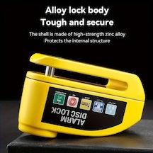 Elektrokaplama Taşınabilir Alarmlı Bisiklet Disk Kilidi Titreşim Sensörlü Metal Kılıf 7mm Pim Anahtarsız