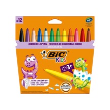 Bıc Kids Visa Color Xl Keçeli Boya Kalemi 12 Renk, Su Bazlı Mürekkep, Kolayca Çoğu Kumaştan Çıkar, 3 Yaş Ve Üzeri Çocuklar İçin İdeal 124-Pembe