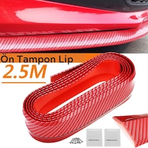 Kırmızı Renkli 2,5 Metre Araba Oto Ön Tampon Koruyucu Kauçuk Pratik Tampon Şerit Bant Döşeme Kiti 4741