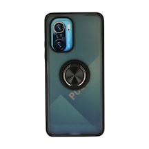 Xiaomi Redmi K40 Uyumlu Kılıf Montreal Yüzüklü Silikon Kapak - Siyah