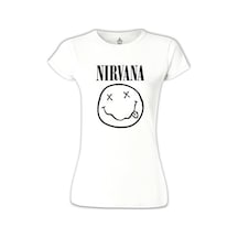 Nirvana - Logo Beyaz Kadın Tshirt 001