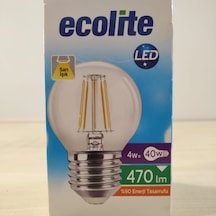 5'li Paket 4w E27 Rustik Top Ampul Ecolite Gün Işığı sarı Işık