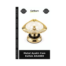 Metal Ayaklı Cam Küllük Salon Eşyası Ofis Gereci Masa Aksesuarı
