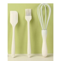 3'lü Silikon Pasta Tatlı Yapma Seti Çırpıcı- Fırça-spatula
