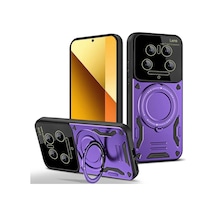Xiaomi Mi 14 Ultra Uyumlu Kılıf Joy Lens Standlı Kapak - Mor