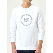Lord Of The Rings Baskılı Beyaz Erkek Örme Sweatshirt (528634151)