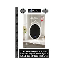 Özel Seri Dekoratif Kristal Elmas Led Işıklı Masa Aynası Lw11 Genç Odası Şık Çeyiz Çok Renkli
