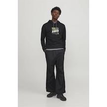 Jack & Jones Jack&jones Jcologan Sweat Hood Aw23 Siyah 001