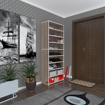 Kenzlife Ayakkabılık Goya Crd 180 70 30 Arkalıksız Ayakkabı Ofis Dolabı İki Bölme