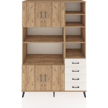 Hyperion Dolap 9 Raflı 4 Çekmeceli 4 Kapaklı 132x44x195 Çam-ç... Çam