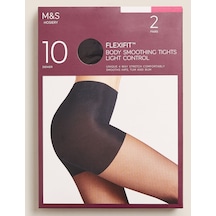 Marks & Spencer 2'li Flexifit 10 Denye Külotlu Çorap Seti Siyah