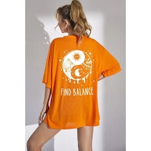 Yingyang Baskılı Tshirt Turuncu
