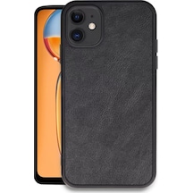 Newface Apple İphone 11 Kılıf Aras Deri Kapak - Siyah