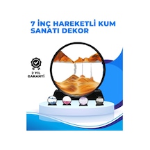 Döndürülebilir Dinamik Kum Tablosu Stres Giderici, Yüksek Kaliteli Cam Ve Doğal Kum İle Sanatsal Masa Dekoru Beyaz - Çok Renkli