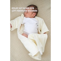MinuchePamuk Bebek Uyku Tulumu - Elyaf Dolgulu Ve Kolay Alt Değiştirme İçin Çift Fermuarlı Krem, 6-9 Ay Acı Kahverengi