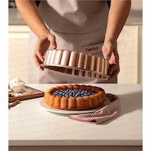 Nehir Papatya Rose Gold Döküm Tart Kalıbı 27 Cm Beyaz