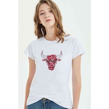 Chicago Baskılı Beyaz Kadın Tshirt