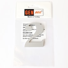 Gendec Kapı Numarası 7Cm No:2 Metalik Gri Kendinden Yapışkanlı Nu