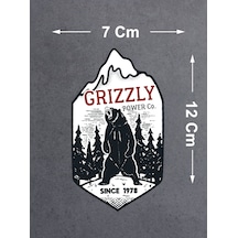 Boz Ayı Grizzly Sticker - Off Road 4x4 Adventure Kamp Dağ Orman Sticker - Araba Oto Motosiklet Karavan Sticker - 00047 12X7 Cm